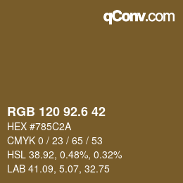 カラーコード: RGB 120 92.6 42 | qconv.com