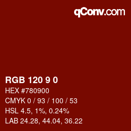 Color code: RGB 120 9 0 | qconv.com