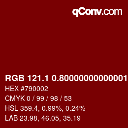 カラーコード: RGB 121.1 0.80000000000001 2 | qconv.com