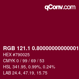 カラーコード: RGB 121.1 0.80000000000001 37 | qconv.com