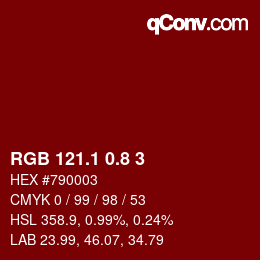 カラーコード: RGB 121.1 0.8 3 | qconv.com
