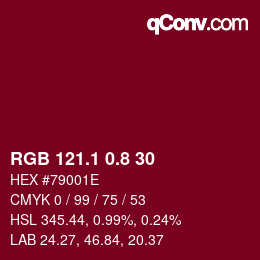 カラーコード: RGB 121.1 0.8 30 | qconv.com