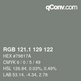 Color code: RGB 121.1 129 122 | qconv.com