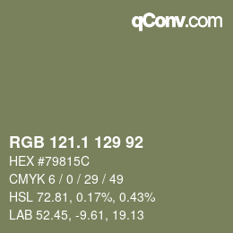 Color code: RGB 121.1 129 92 | qconv.com