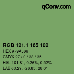 カラーコード: RGB 121.1 165 102 | qconv.com