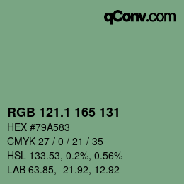 カラーコード: RGB 121.1 165 131 | qconv.com