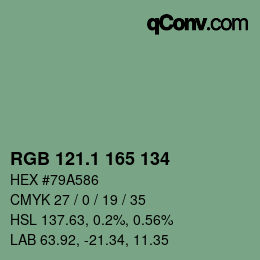 Color code: RGB 121.1 165 134 | qconv.com