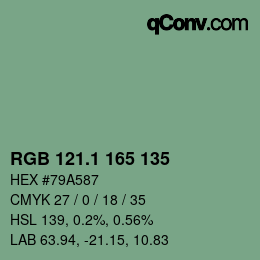 Color code: RGB 121.1 165 135 | qconv.com