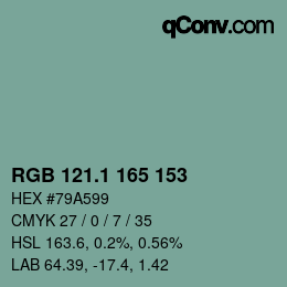 Color code: RGB 121.1 165 153 | qconv.com