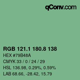 Color code: RGB 121.1 180.8 138 | qconv.com
