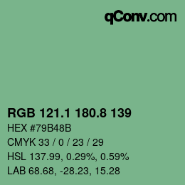Color code: RGB 121.1 180.8 139 | qconv.com