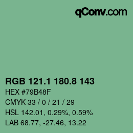 Color code: RGB 121.1 180.8 143 | qconv.com