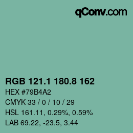 Color code: RGB 121.1 180.8 162 | qconv.com