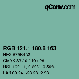 Color code: RGB 121.1 180.8 163 | qconv.com