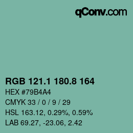 Color code: RGB 121.1 180.8 164 | qconv.com