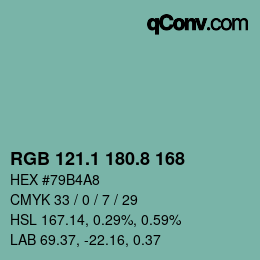Color code: RGB 121.1 180.8 168 | qconv.com