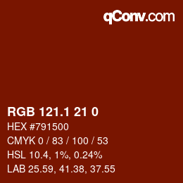 カラーコード: RGB 121.1 21 0 | qconv.com