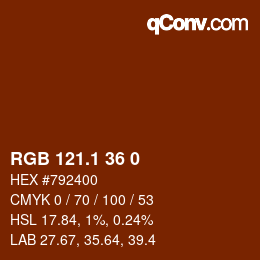 カラーコード: RGB 121.1 36 0 | qconv.com