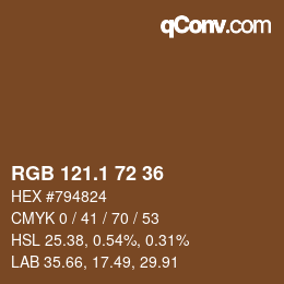 カラーコード: RGB 121.1 72 36 | qconv.com