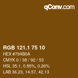 カラーコード: RGB 121.1 75 10 | qconv.com