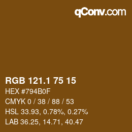 カラーコード: RGB 121.1 75 15 | qconv.com