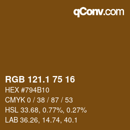 カラーコード: RGB 121.1 75 16 | qconv.com