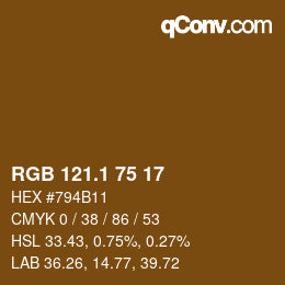 カラーコード: RGB 121.1 75 17 | qconv.com