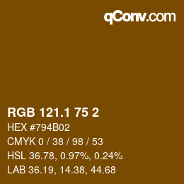カラーコード: RGB 121.1 75 2 | qconv.com