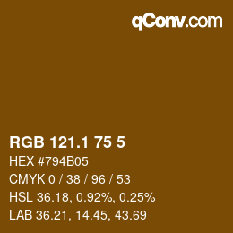 カラーコード: RGB 121.1 75 5 | qconv.com