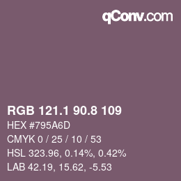 Color code: RGB 121.1 90.8 109 | qconv.com