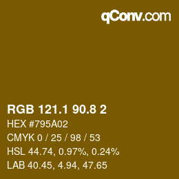 カラーコード: RGB 121.1 90.8 2 | qconv.com