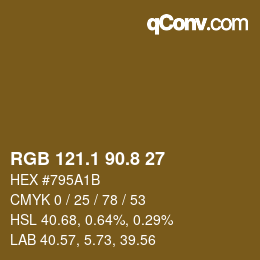 Color code: RGB 121.1 90.8 27 | qconv.com