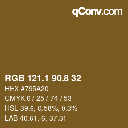 Color code: RGB 121.1 90.8 32 | qconv.com
