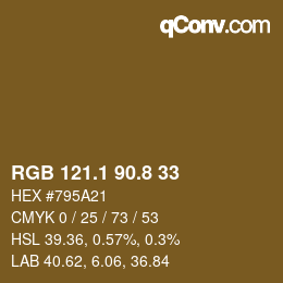 Farbcode: RGB 121.1 90.8 33 | qconv.com