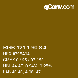 Color code: RGB 121.1 90.8 4 | qconv.com