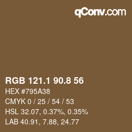 Color code: RGB 121.1 90.8 56 | qconv.com