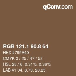 Color code: RGB 121.1 90.8 64 | qconv.com