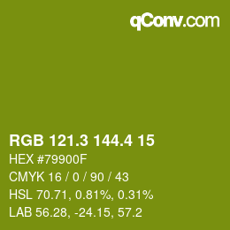 カラーコード: RGB 121.3 144.4 15 | qconv.com