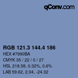 カラーコード: RGB 121.3 144.4 186 | qconv.com