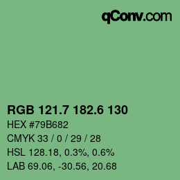 カラーコード: RGB 121.7 182.6 130 | qconv.com