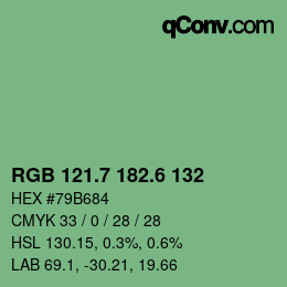 カラーコード: RGB 121.7 182.6 132 | qconv.com