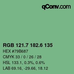 カラーコード: RGB 121.7 182.6 135 | qconv.com