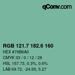 カラーコード: RGB 121.7 182.6 160 | qconv.com