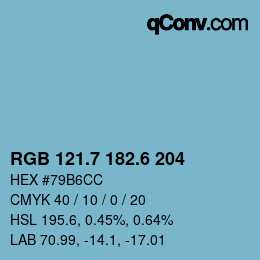 カラーコード: RGB 121.7 182.6 204 | qconv.com