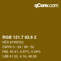 カラーコード: RGB 121.7 92.6 2 | qconv.com