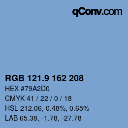 カラーコード: RGB 121.9 162 208 | qconv.com