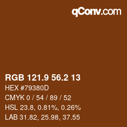 Color code: RGB 121.9 56.2 13 | qconv.com