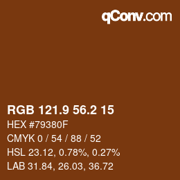 カラーコード: RGB 121.9 56.2 15 | qconv.com