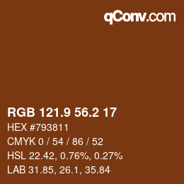 カラーコード: RGB 121.9 56.2 17 | qconv.com