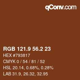 Color code: RGB 121.9 56.2 23 | qconv.com
